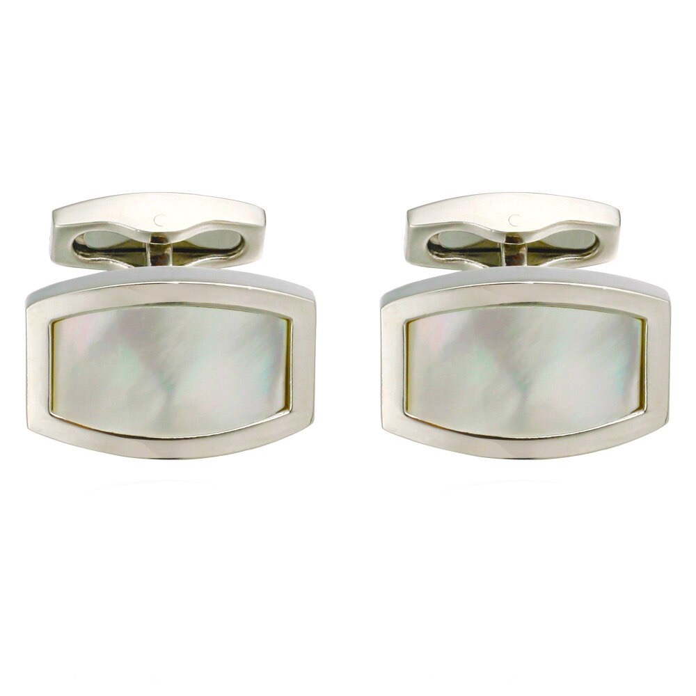 Shimmering Mother of Pearl Silver Cufflinks